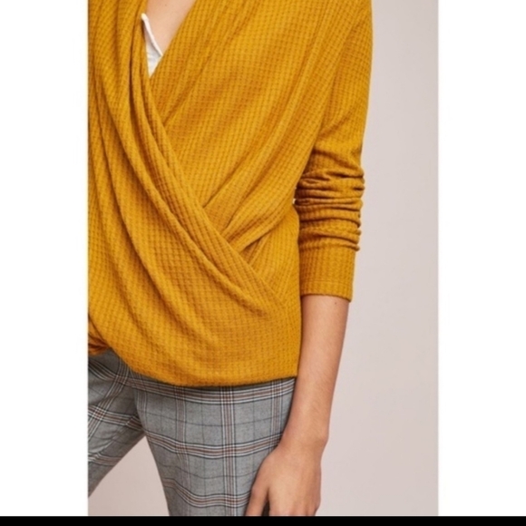 ANTHROPOLOGIE Akemi + Kin Woodruff Waffle Knit Wrap Top - Picture 3 of 15